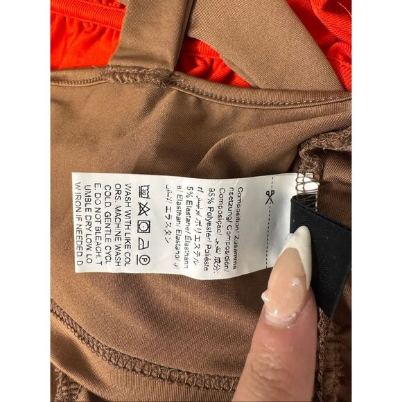 Brown Twist Front Wrap Crop Top – Size Small - Picture 4 of 6